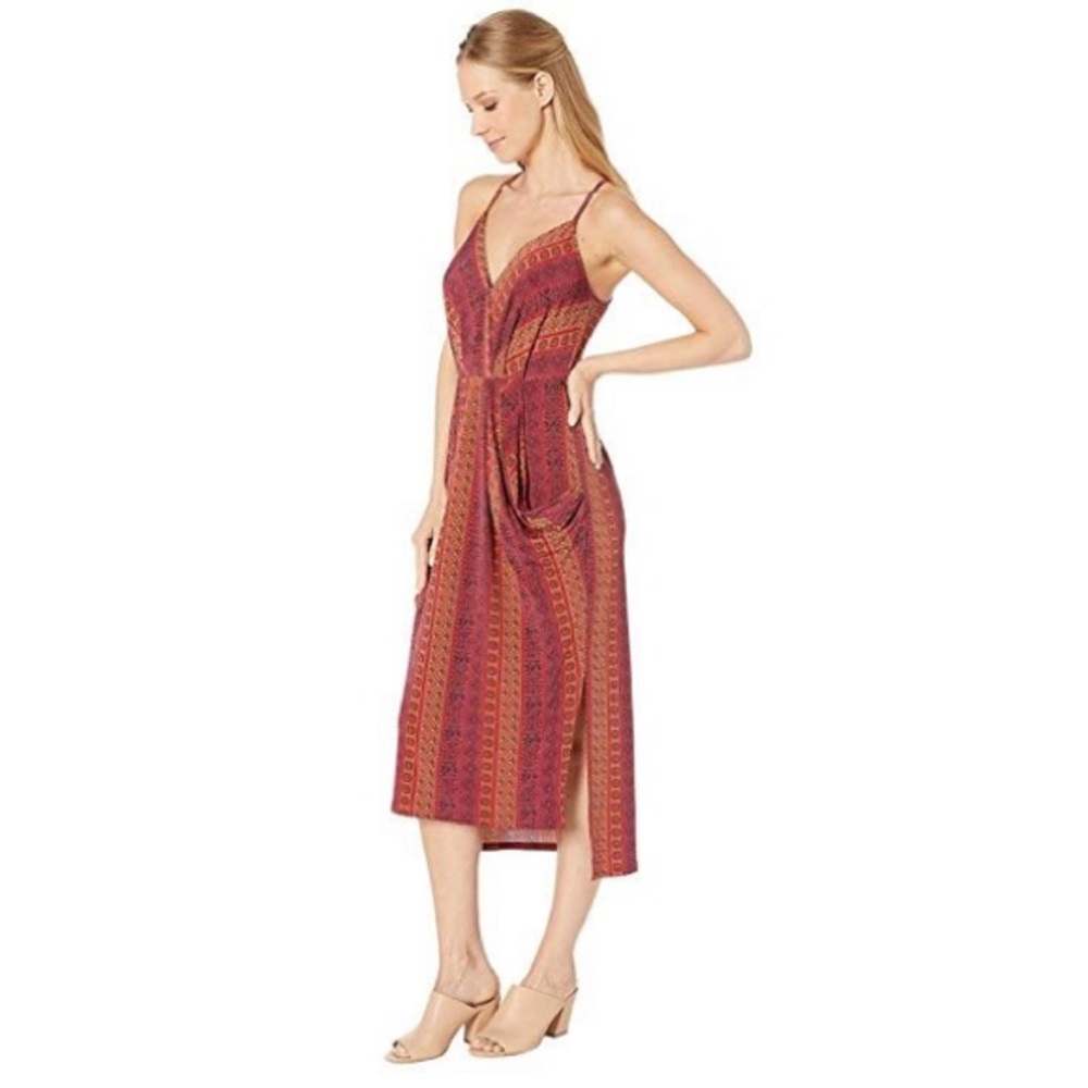 BCBGeneration Folklore Stripes Surplice Midi Dress